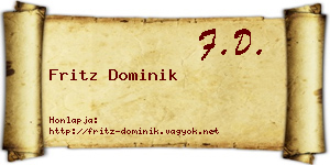 Fritz Dominik névjegykártya